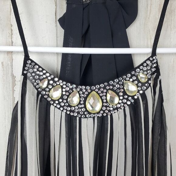 Victoria's Secret Striped Bead Tank Top Black White Size Medium - Picture 5 of 10